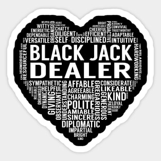 Black Jack Dealer Heart Sticker